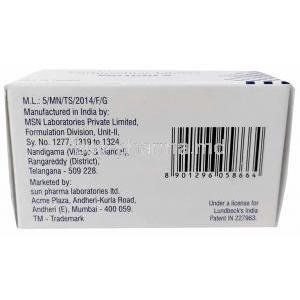 Vortidif, Vortioxetine 5mg, Sun Pharmaceutical,Box information, Manufacturer