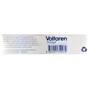 Voltaren Emulgel, Diclofenac 11.6mg/g, Gel 50g, GSK, Box information