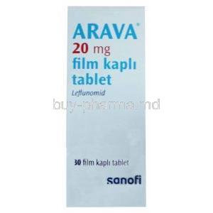 Arava, Leflunomide, 20mg, Box front view(Turkey)