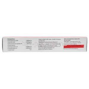 A Ret HC cream, Hydroquinone 2% w/w / Tretinoin 0.05% w/w/ Hydrocortisone 1% w/w, Cream 15g, A. Menarini India, Box information, Composition, Storage