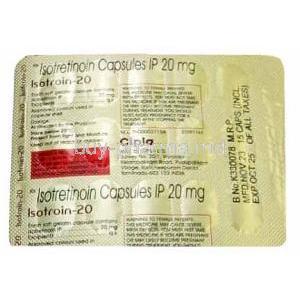 Isotroin, Isotretinoin 20mg, Cipla, Blisterpack information