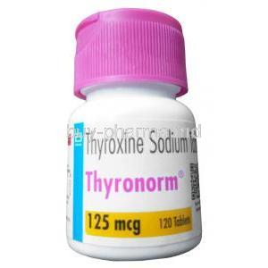 Thyronorm, Levothyroxine 125mcg, 120tablets, Abbott, Bottle front view