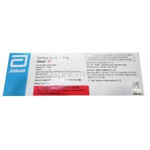 Tufacne, Isotretinoin 20mg, Abbott, Box information