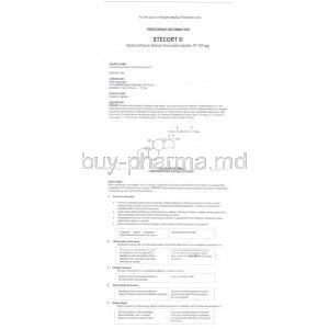 Stecort, Hydrocortisone Injection Information Sheet 1