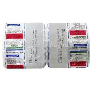 Cordarone, Amiodarone 100mg, Sanofi India, Blisterpack information