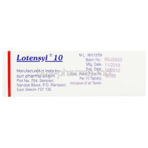 Lotensyl Manufacturer Information