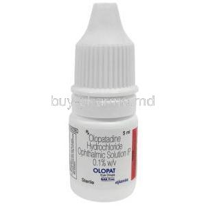Olopat Eye Drops(BAK Free), Olopatadine 0.1% wv, Eye Drops 5mL, Ajanta Pharma, Bottle front view