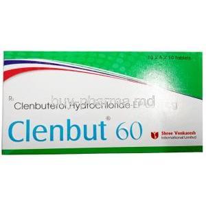 Clenbut 60,Clenbuterol 60mcg, Shree Venkatesh International, Box front view