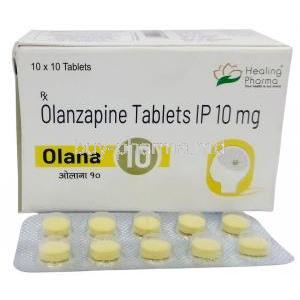 Olana 10, Olanzapine 10 mg, American Remedies, Box, Blisterpack