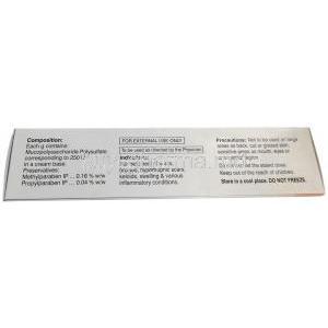 Scarclin cream, Mucopolysaccharide Polysulphate, Cream 40 g, Oaknet Healthcare, Box information, Composition
