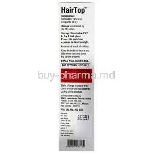 Hair Top Solusion, Minoxidil 5% wv, Lotion 60 mL, Box information, Composition