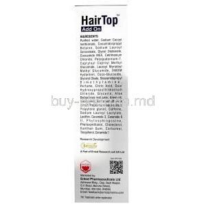 Hair Top Add on Shampoo,Shampoo 150 mL, Entod Pharmaceuticals Ltd, Box information