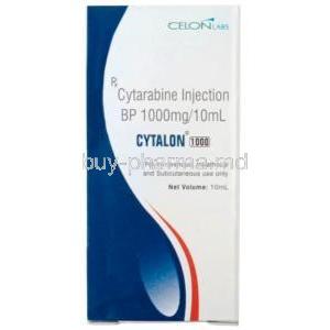 Cytalon 1000, Cytarabine 1000 mg per 10mL, Injection 10mL, Celon, Box front view