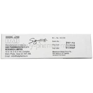 Clomisign 50, Clomiphene 50 mg, HAB Pharma, Box information