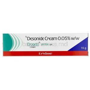 Dosetil Cream, Desonide 0.05% w/w, Cream 10 g, Eris Oaknet, Box front view