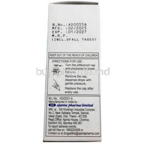 Netalo Eye Drop, Netarsudil 0.02% w/v, Eye drop 3 mL, Ajanta Pharma Limited, Box information, Mfg date, Exp date