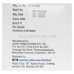 Choltran, Cholestyramine (Colestyramine)4 g,  Sachets 5 g, Ajanta Pharma Limited, Box information, Mfg date, Exp date