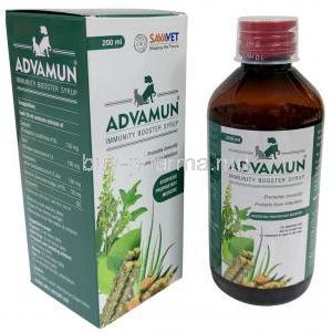 Advamun Immunity Booster Syrup, Syrup for pet 200 mL, SAVA Healthcare, Box, Bottle
