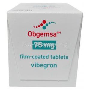 Obgemsa, Vibegron 75 mg, Pierre Fabre, Box top view
