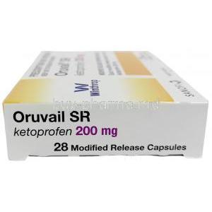Oruvail SR, Ketoprofen 200 mg, Sanofi-Aventis Aust Pty Ltd, Box side view