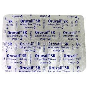 Oruvail SR, Ketoprofen 200 mg, Sanofi-Aventis Aust Pty Ltd, Blisterpack information