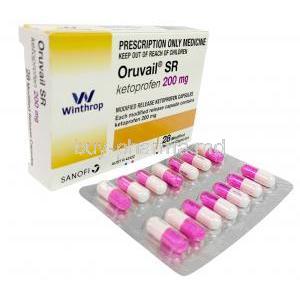 Oruvail SR, Ketoprofen 200 mg, Sanofi-Aventis Aust Pty Ltd, Box, Blisterpack