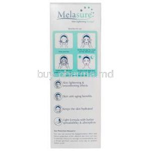 Melasure Skin Lightening Emulgel, Gel 20 g,Talent India, Box information, Direction for use