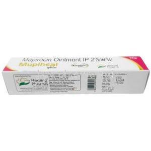 Mupiheal ointment, Mupirocin 2%, Ointment 15 g, Healing Pharma India Pvt Ltd, Box information