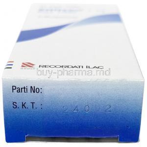 Stilizan,Trifluoperazine 1 mg, Sugar coated tablet,Recordati Ilac, Box bottom view