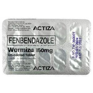 Wormiza 150, Fenbendazole 150 mg, Actiza Pharmaceutical Pvt. Ltd., Blisterpack information