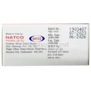 Desifer, Deferasirox 100 mg, Natco Pharma, Box information