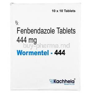 Wormentel 444, Fenbendazole 444 mg, Kachhela Medex, Box front view
