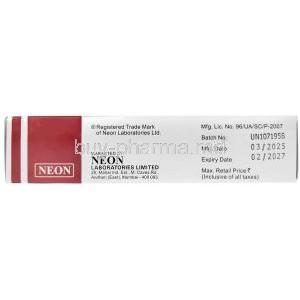 Sodac Injection for I.V, Sodium Bicarbonate 8.4%, Injection 25 mL, Neon Laboratories, Box information