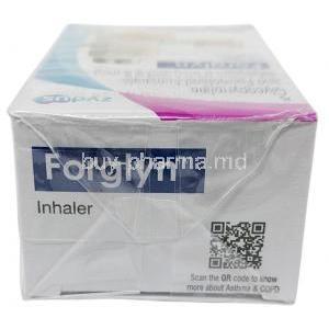 Forglyn Inhaler, Formoterol 4.8 mcg, Glycopyrrolate 9 mcg, Inhaler 120MDI, Zydus Cadila, Box top view