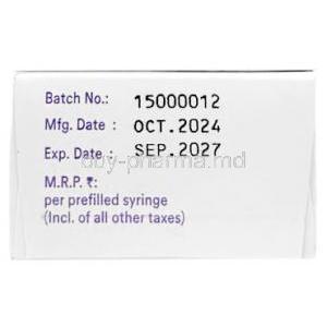 Grastim Injection, Filgrastim 300 mcg, syringe, Dr Reddy's Laboratories, Box information, Mfg date, Exp date