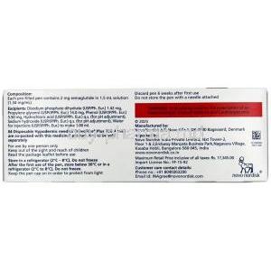 Wegovy Pen, Semaglutide 0.5 mg, Pen Injection (Combipack of 1pen and 4 disposabnle neediles for 4 doses)1.5 mL, Novo Nordisk India Pvt Ltd, Box information, Composition, Warning