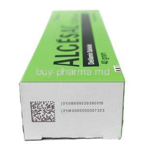 Algesal ointment, Diethylamine salicylate 10%, Ointment 40 g, Recordati, Box side view