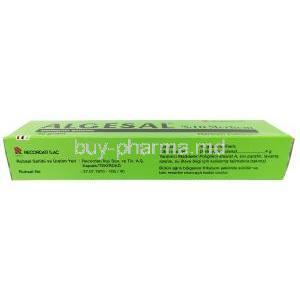 Algesal ointment, Diethylamine salicylate 10%, Ointment 40 g, Recordati, Box information, Ingredients