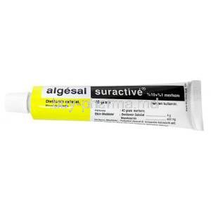 Algesal Suractive ointment,Ointment (cream-based ointment) 40 g, Recordati, Tube information, Ingredients