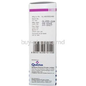 Alpostadil Injection, Alprostadil 500 mcg, Injection vial, Questus Pharma, Box information, Mfg date, Exp date