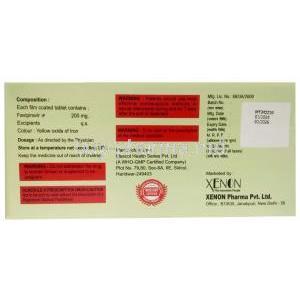 Feravir 200, Favipiravir 200 mg, 34 tablets, Xenon Pharma, Box information, Composition, Warning
