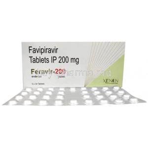 Feravir 200, Favipiravir 200 mg, 34 tablets, Xenon Pharma, Box, Blisterpack