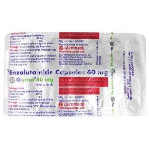Glenza, Enzalutamide 40 mg, Glenmark Pharma, Blisterpack information