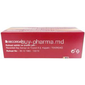 Colchicum-Dispert, Colchicine 0.5 mg, Recordati, Box information, Manufacturer