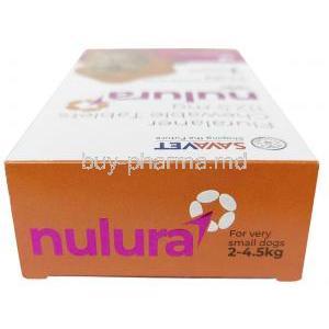 Nulura, Fluralaner 112.5 mg for very small dogs (4.5-10kg) 1 Chewable tablet,SAVA Healthcare Limited, Box top view