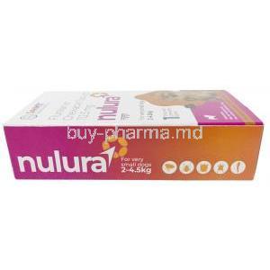 Nulura, Fluralaner 112.5 mg for very small dogs (4.5-10kg) 1 Chewable tablet,SAVA Healthcare Limited, Box side view