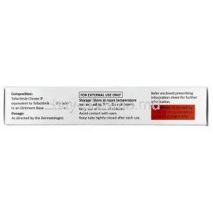 Jakauto ointment, Tofacitinib 2%, Ointment 20 g, Eris Oaknet Healthcare Pvt Ltd, Box information, Composition, Warning