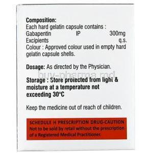 Glabazep 300,Gabapentin 300 mg, Johnlee Pharmaceuticals, Box information