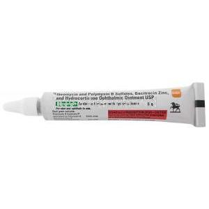 Neosporin H Ointment,Polymyxin B 5000 units / Neomycin 3400 units / Bacitracin 400 units / Hydrocortisone 10 mg, Ointment 5 g, GSK, Tube information, Caution