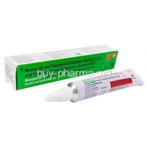 Neosporin H Ointment,Polymyxin B 5000 units, Neomycin 3400 units, Bacitracin 400 units, Hydrocortisone 10 mg, Ointment 5 g, GSK, Box, Tube